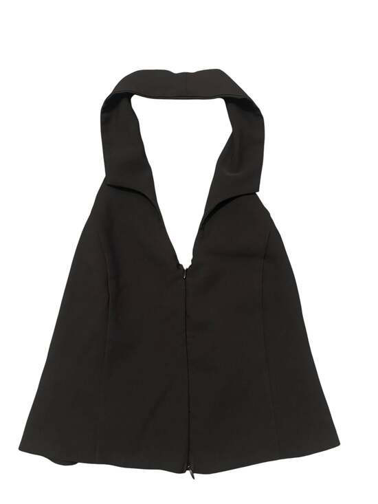 Iris Tops - Iris Black Halter Neck Collared Top Size L